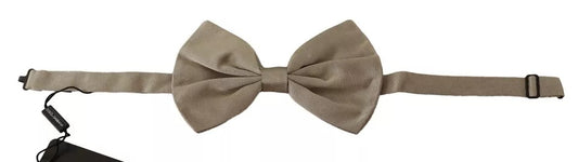 Papillon regolabile in seta grigio argento
