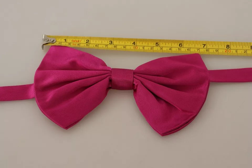 Papillon regolabile in seta rosa da uomo