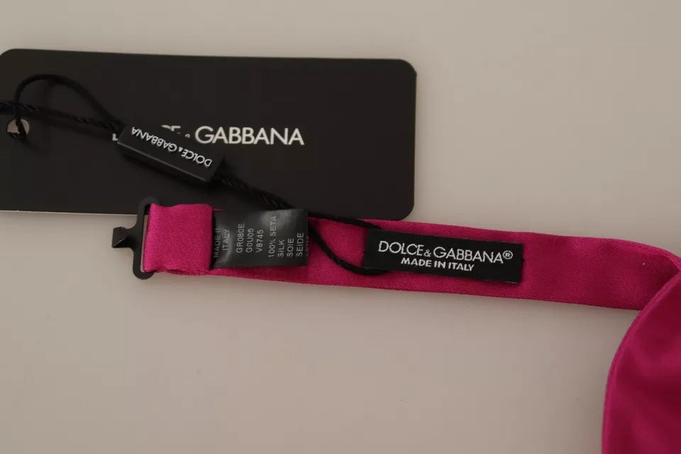 Papillon regolabile in seta rosa da uomo