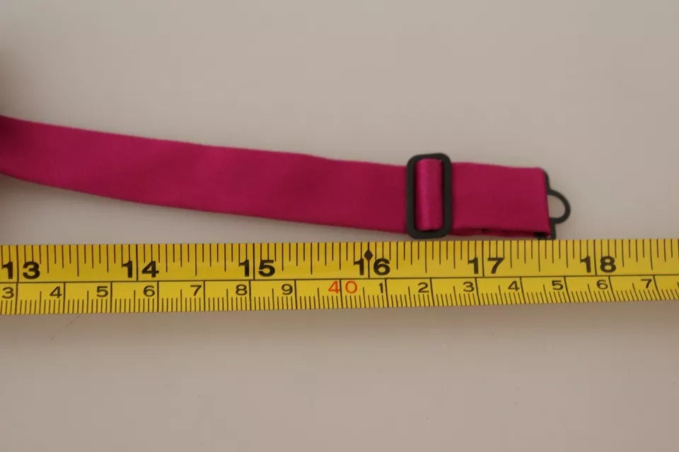 Papillon regolabile in seta rosa da uomo