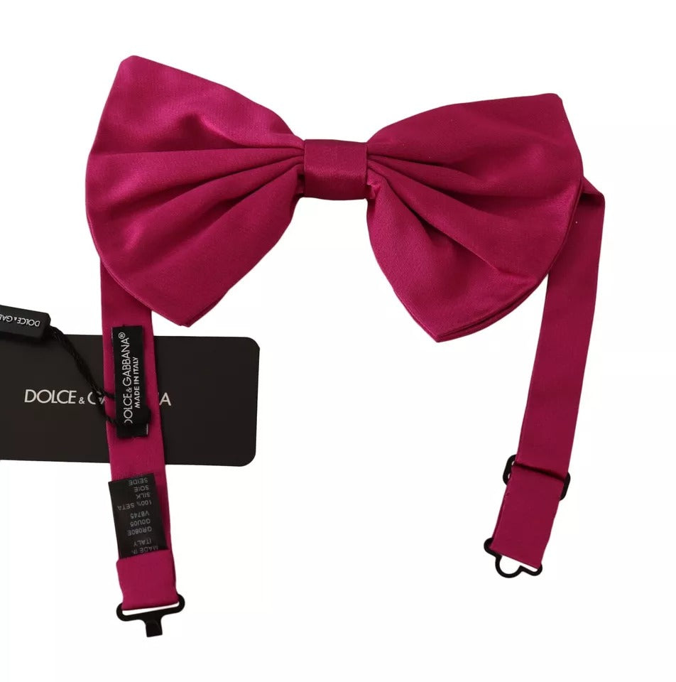 Papillon regolabile in seta rosa da uomo