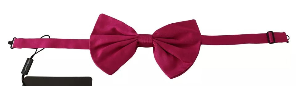 Papillon regolabile in seta rosa da uomo