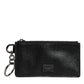 Black Calfskin Leather DG Logo Card Holder Wallet