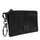 Black Calfskin Leather DG Logo Card Holder Wallet