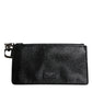 Black Calfskin Leather DG Logo Card Holder Wallet