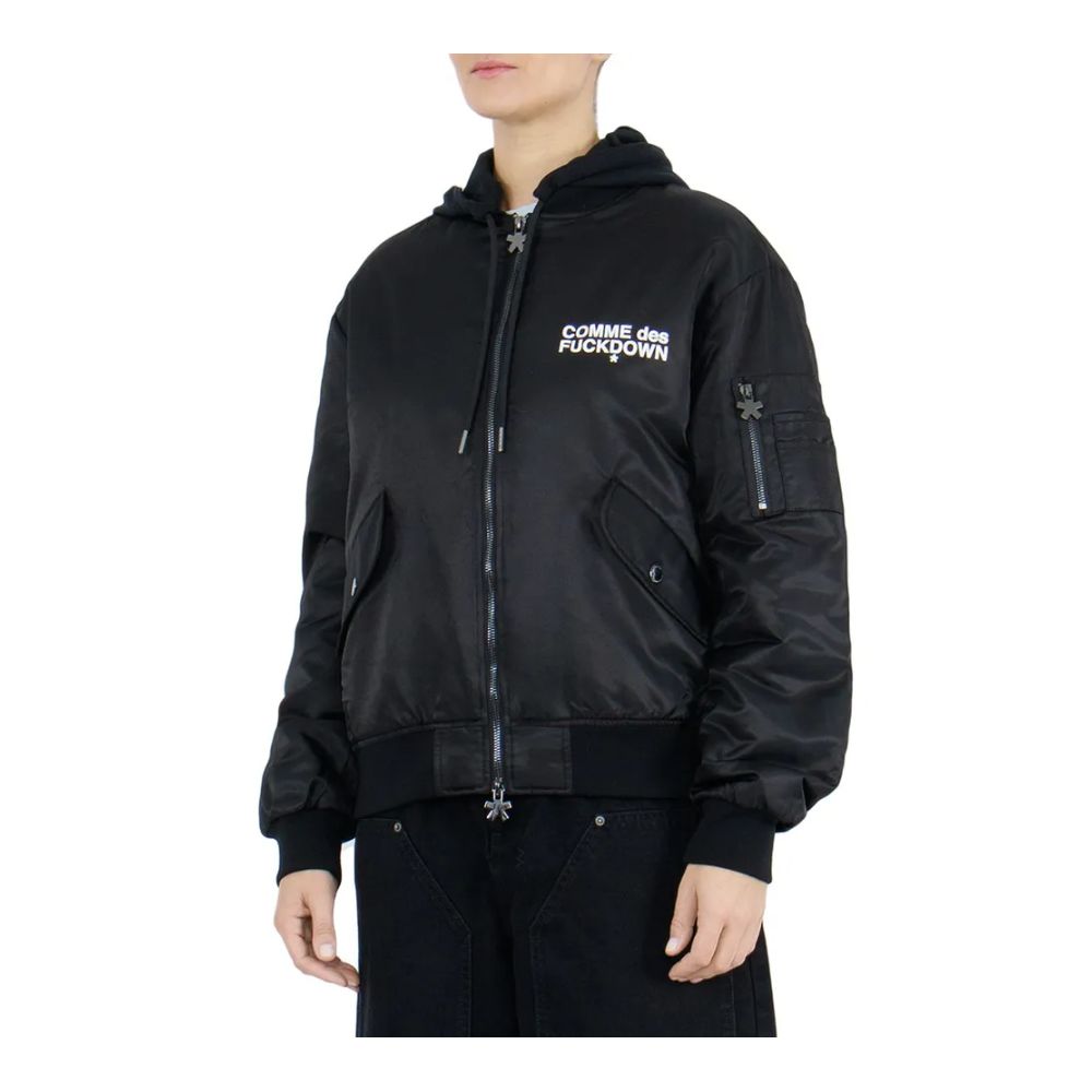 Black Nylon Jackets & Coat