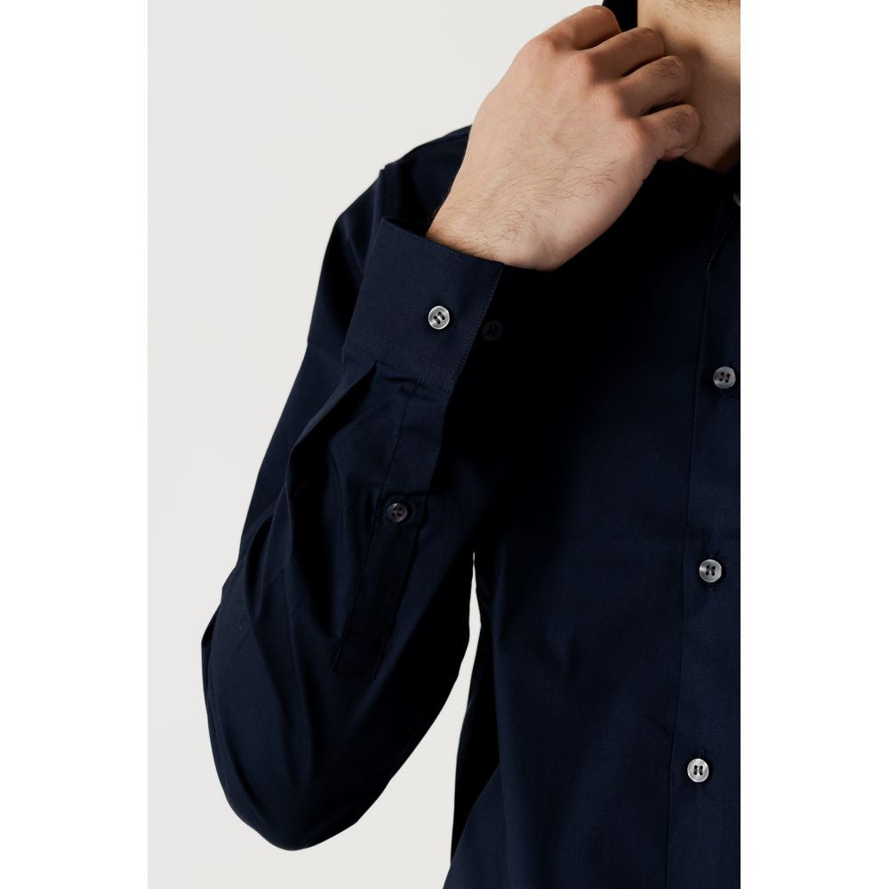 Camicia di cotone blu