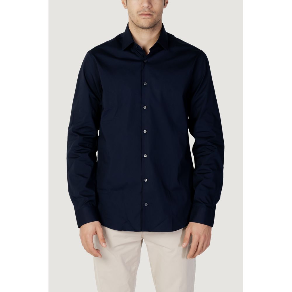 Camicia di cotone blu