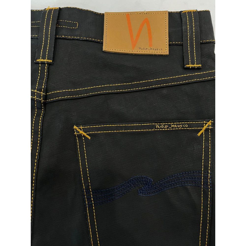 Jeans da uomo in cotone nero