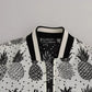 White Black Pineapple Bomber Coat Jacket