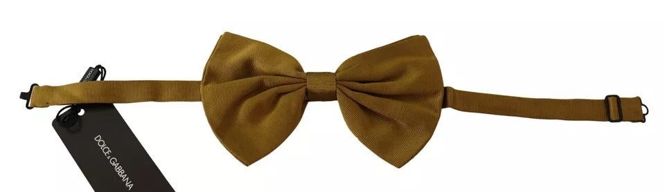Papillon a farfalla in seta 100% giallo senape da uomo