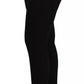 Schwarze Stretch-Strumpfhose mit hoher Taille