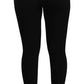 Schwarze Stretch-Strumpfhose mit hoher Taille