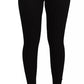 Schwarze Stretch-Strumpfhose mit hoher Taille