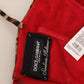 Abito midi in tulle rosso leopardato marrone
