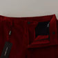 Rote Cargo-Skinny-Hose aus Cord und Baumwolle