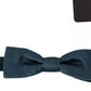 Blue 100% Silk Adjustable Neck Bow Tie Mens
