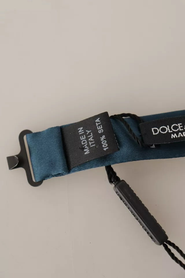 Papillon regolabile da uomo in seta al 100% blu