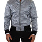 Light Blue Bomber Coat Men Jacket