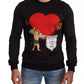 Schwarzer Hoodie mit Cupid-Print