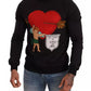 Schwarzer Hoodie mit Cupid-Print