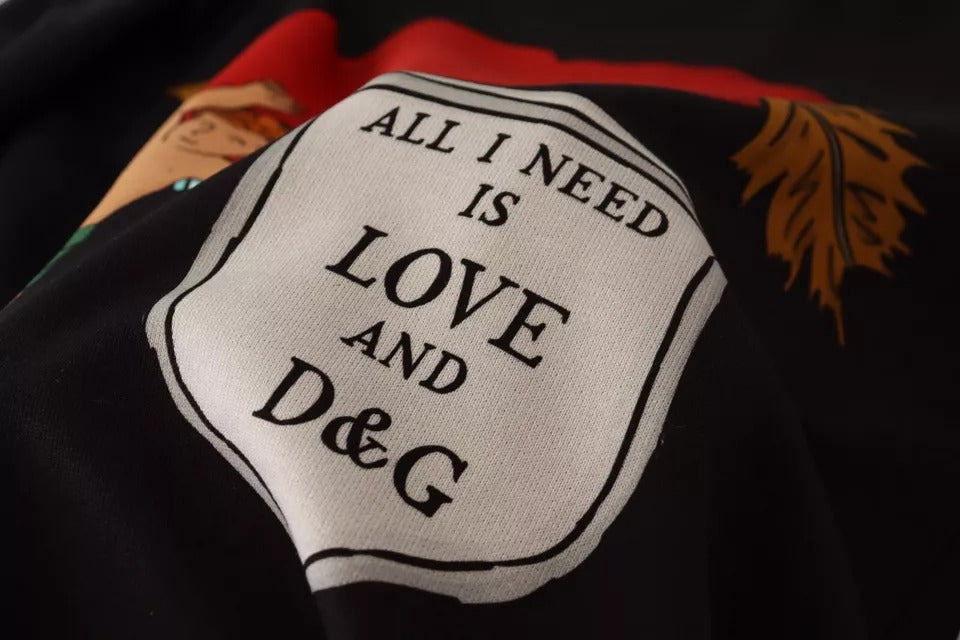 Schwarzer Hoodie mit Cupid-Print