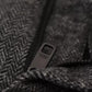 Graue Skinny-Hose aus Viskose mit Chevron-Muster