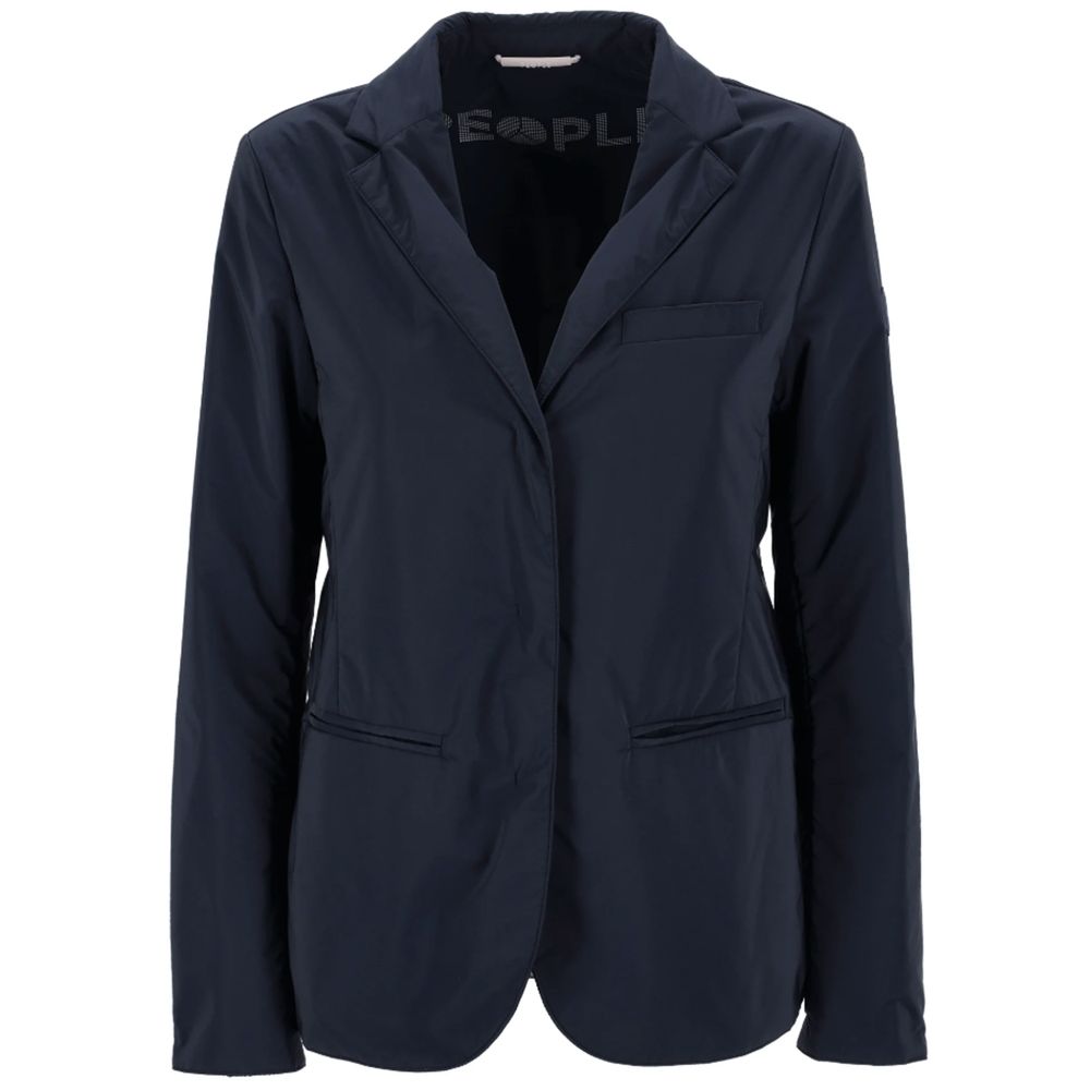 Blue Polyester Jackets & Coat