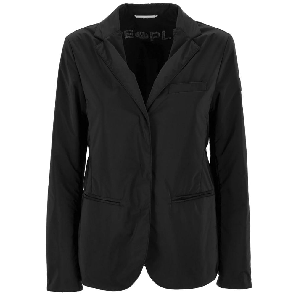 Black Polyester Jackets & Coat