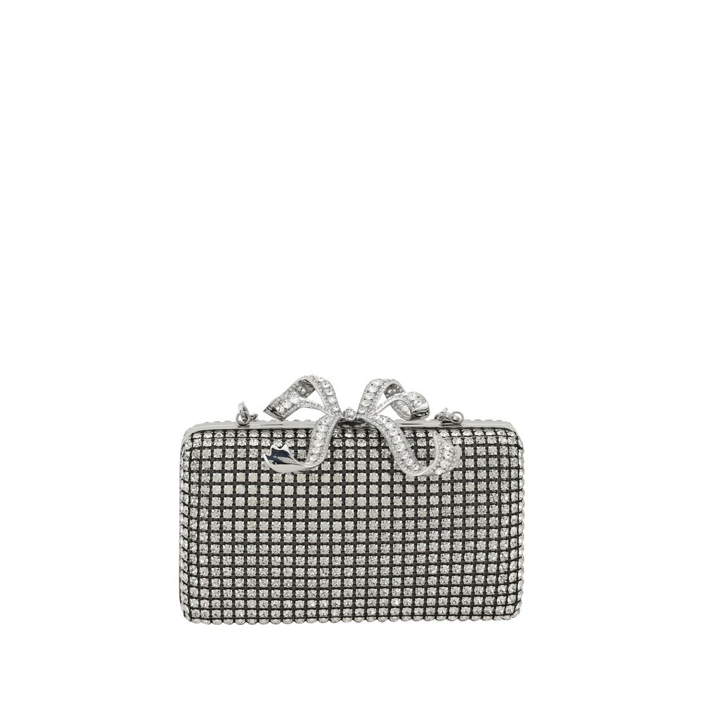 Silver Crystal Box Clutch Bag