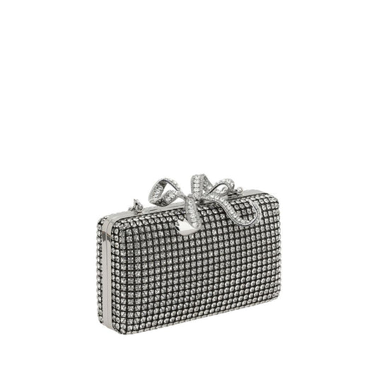 Silver Crystal Box Clutch Bag