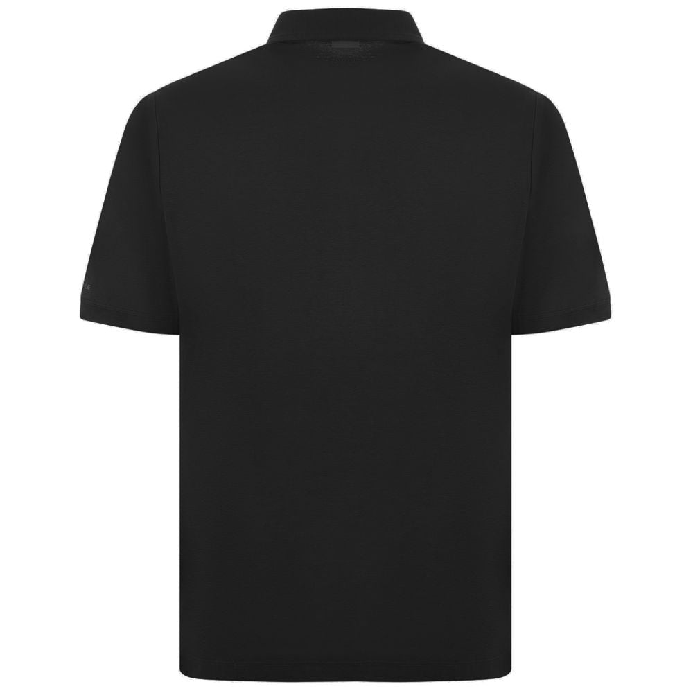 Schwarzes Poloshirt aus Baumwolle