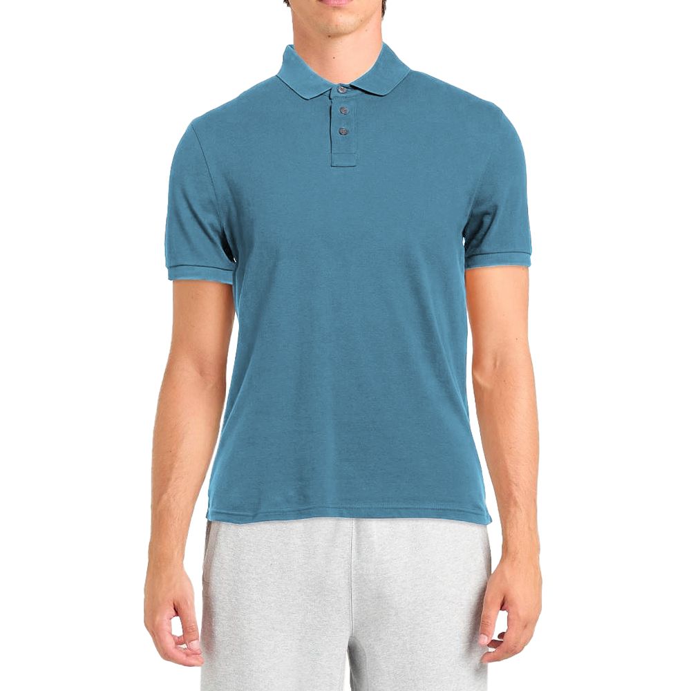Hellblaues Poloshirt aus Baumwolle