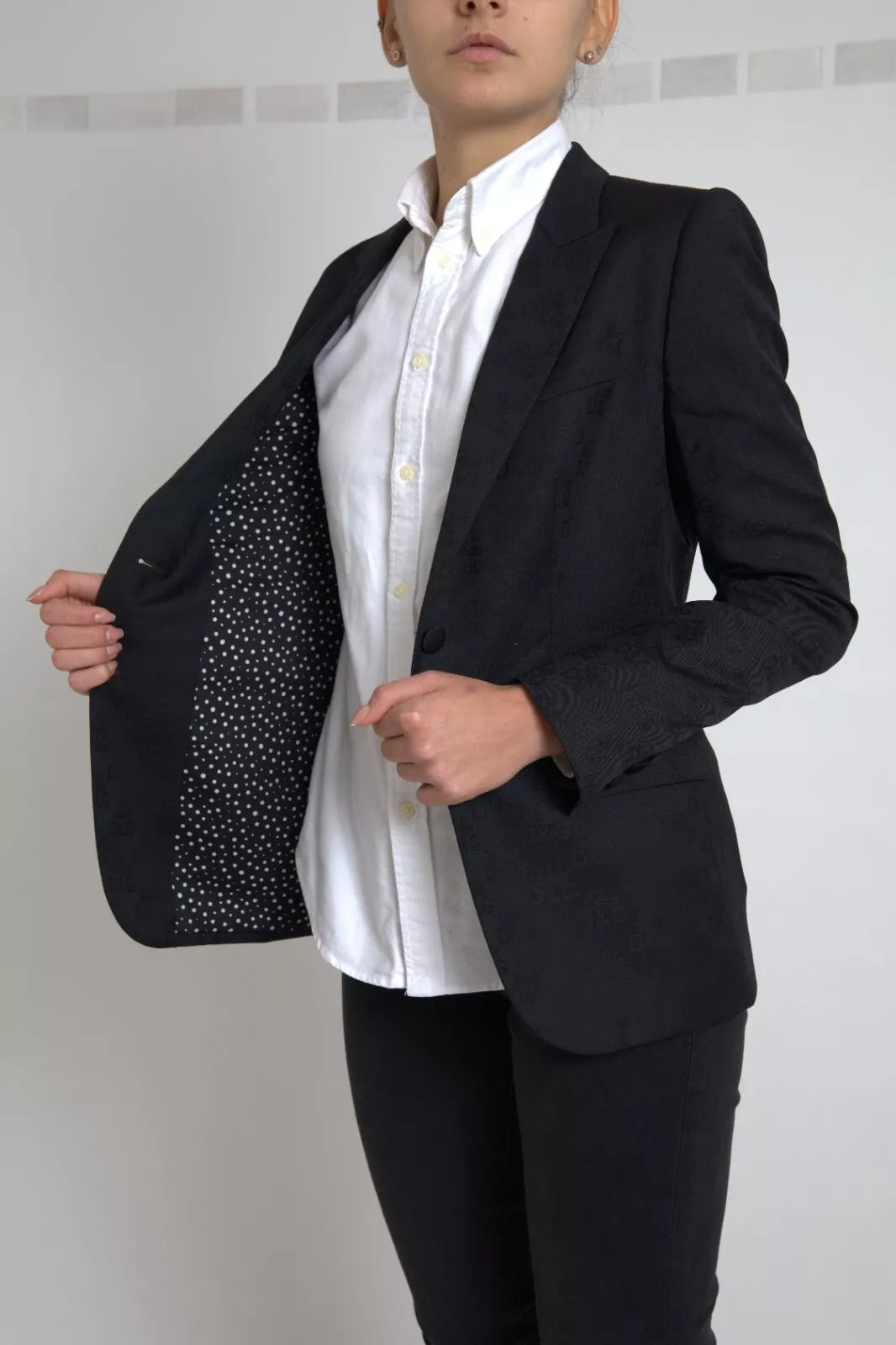 Giacca blazer a maniche lunghe nera