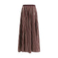 Striped satin Long Skirt