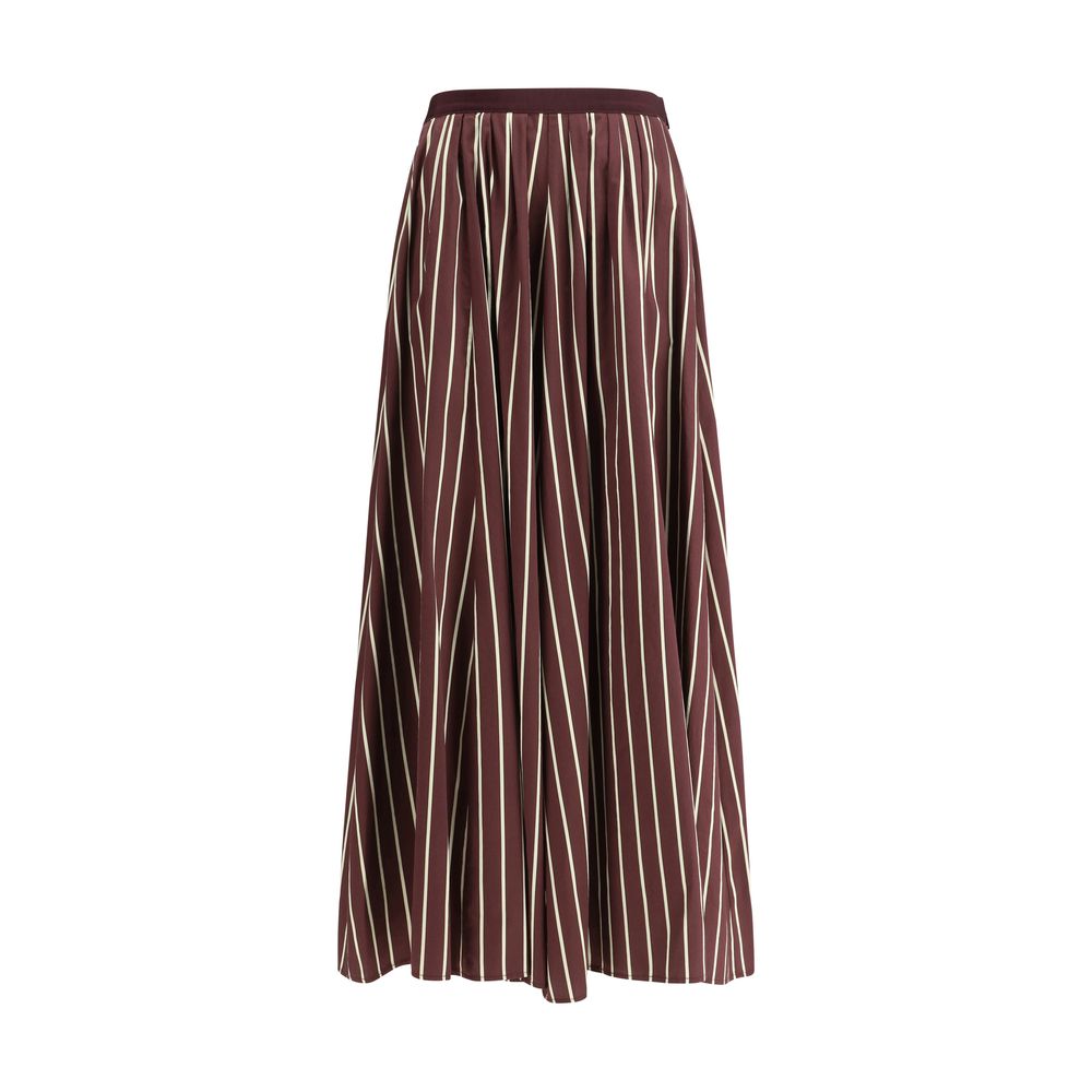 Striped satin Long Skirt