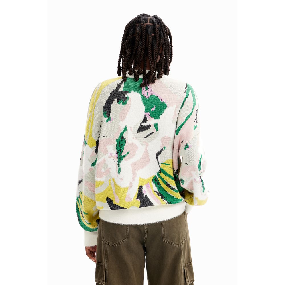 Cremefarbener Pullover aus Polyamid