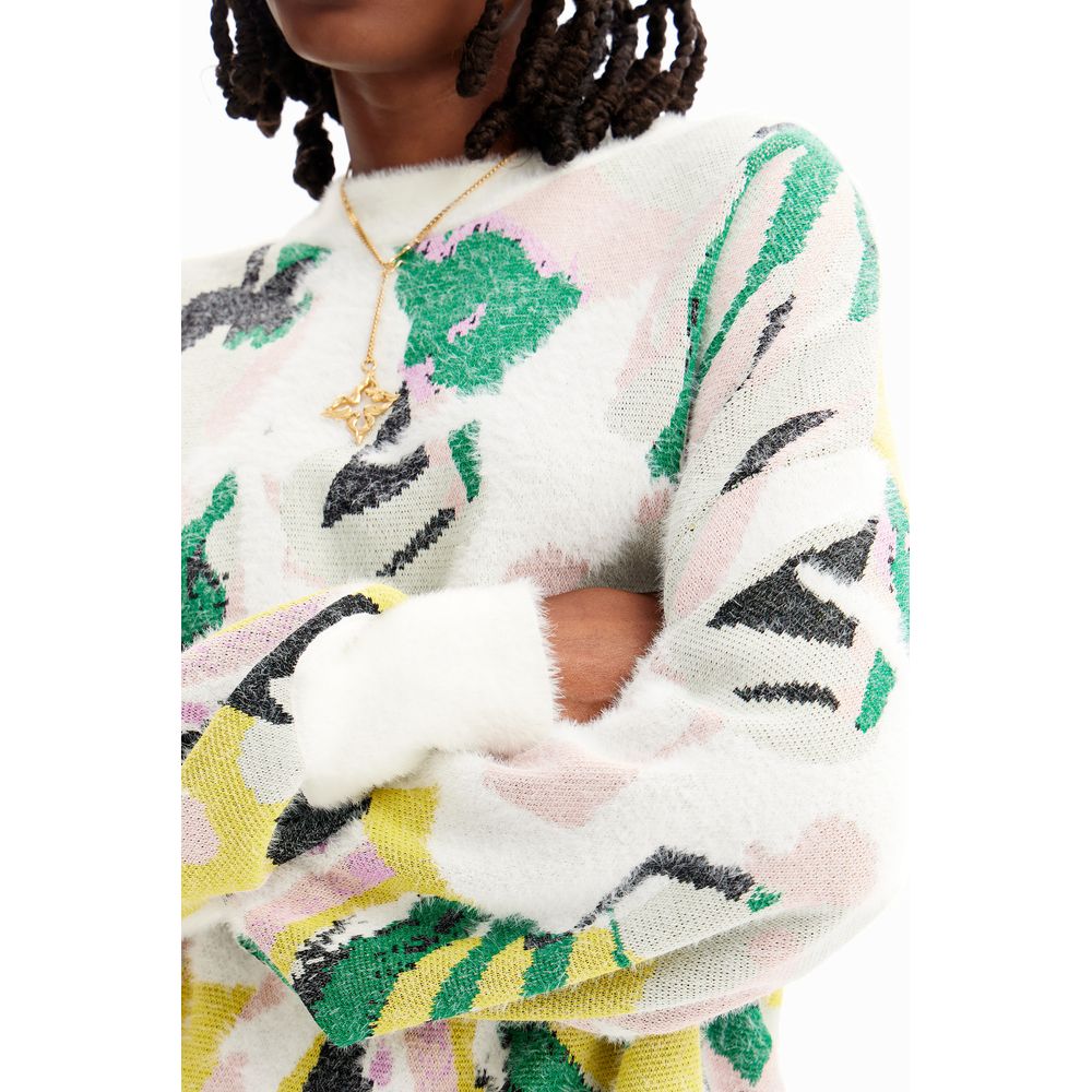 Cremefarbener Pullover aus Polyamid