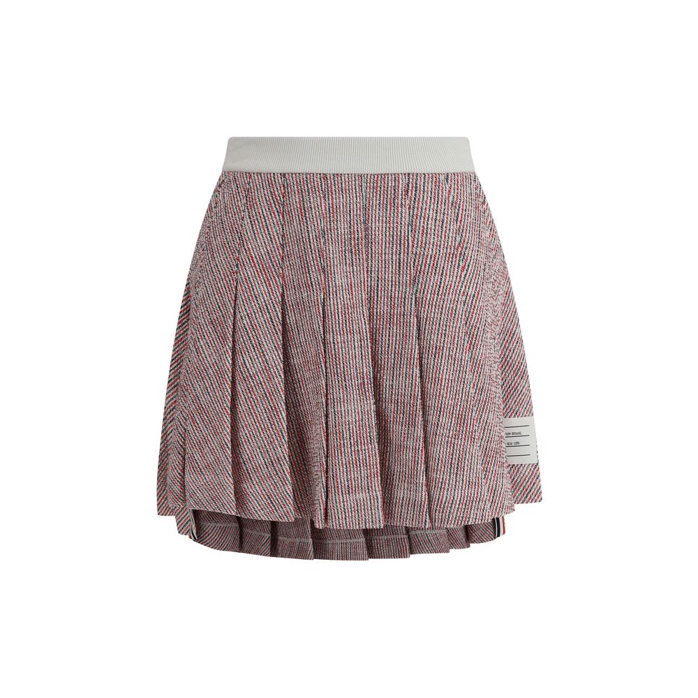 Tweed pleated desig Miniskirt