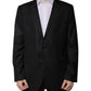 Black Stripe Wool Single Breasted Blazer