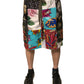 Mehrfarbige Patchwork-Cargo-Bermudashorts