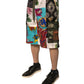 Mehrfarbige Patchwork-Cargo-Bermudashorts