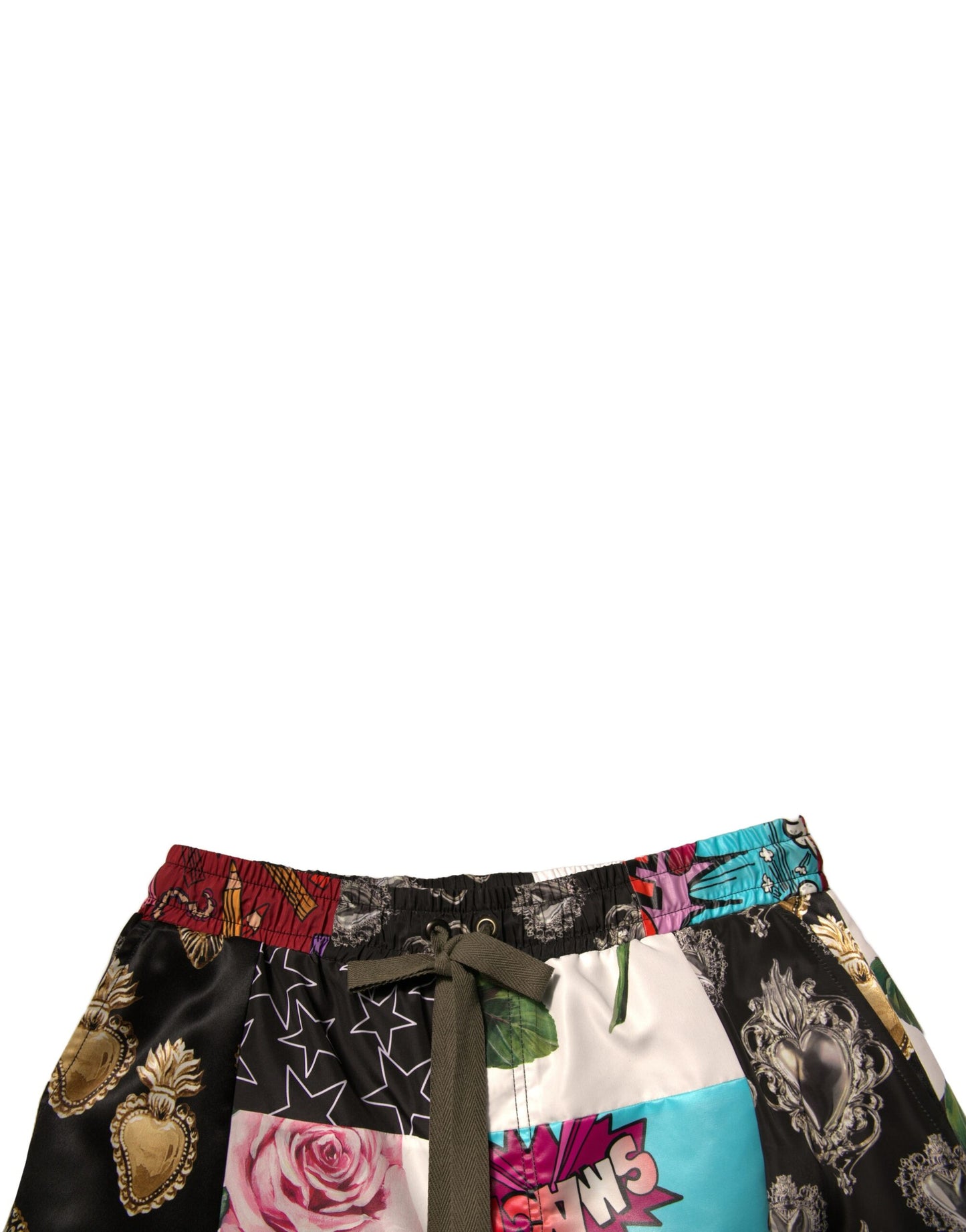 Mehrfarbige Patchwork-Cargo-Bermudashorts