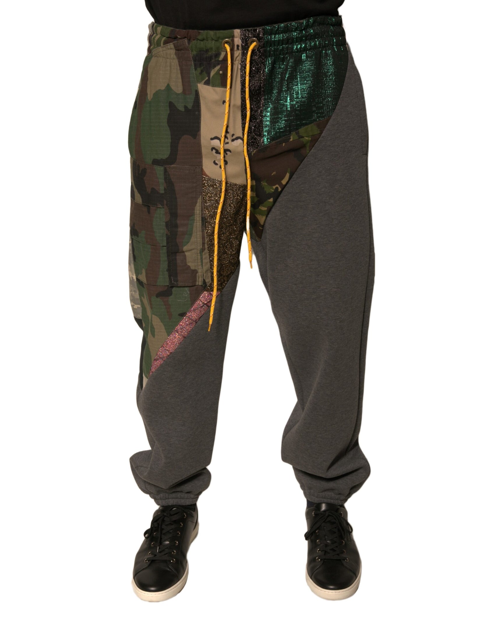Mehrfarbige Patchwork-Jogginghose aus Baumwolle