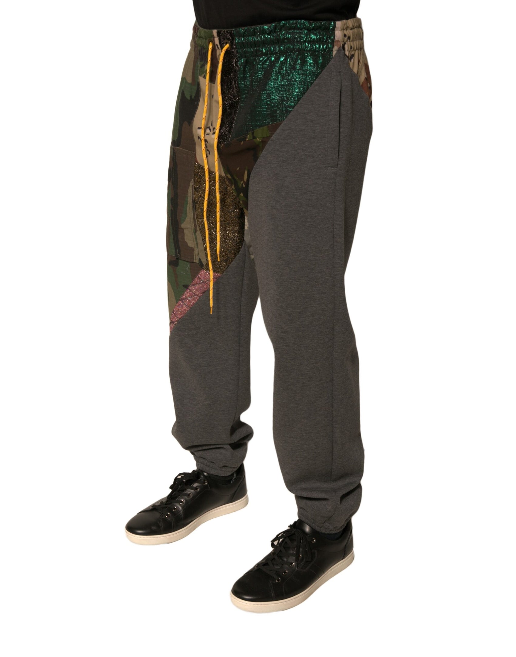 Mehrfarbige Patchwork-Jogginghose aus Baumwolle
