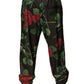 Schwarze Jogginghose aus Polyester mit Blumenmuster