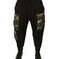 Schwarze Jogginghose aus Baumwolle mit Camouflage-Muster