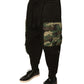 Schwarze Jogginghose aus Baumwolle mit Camouflage-Muster