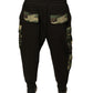 Schwarze Jogginghose aus Baumwolle mit Camouflage-Muster