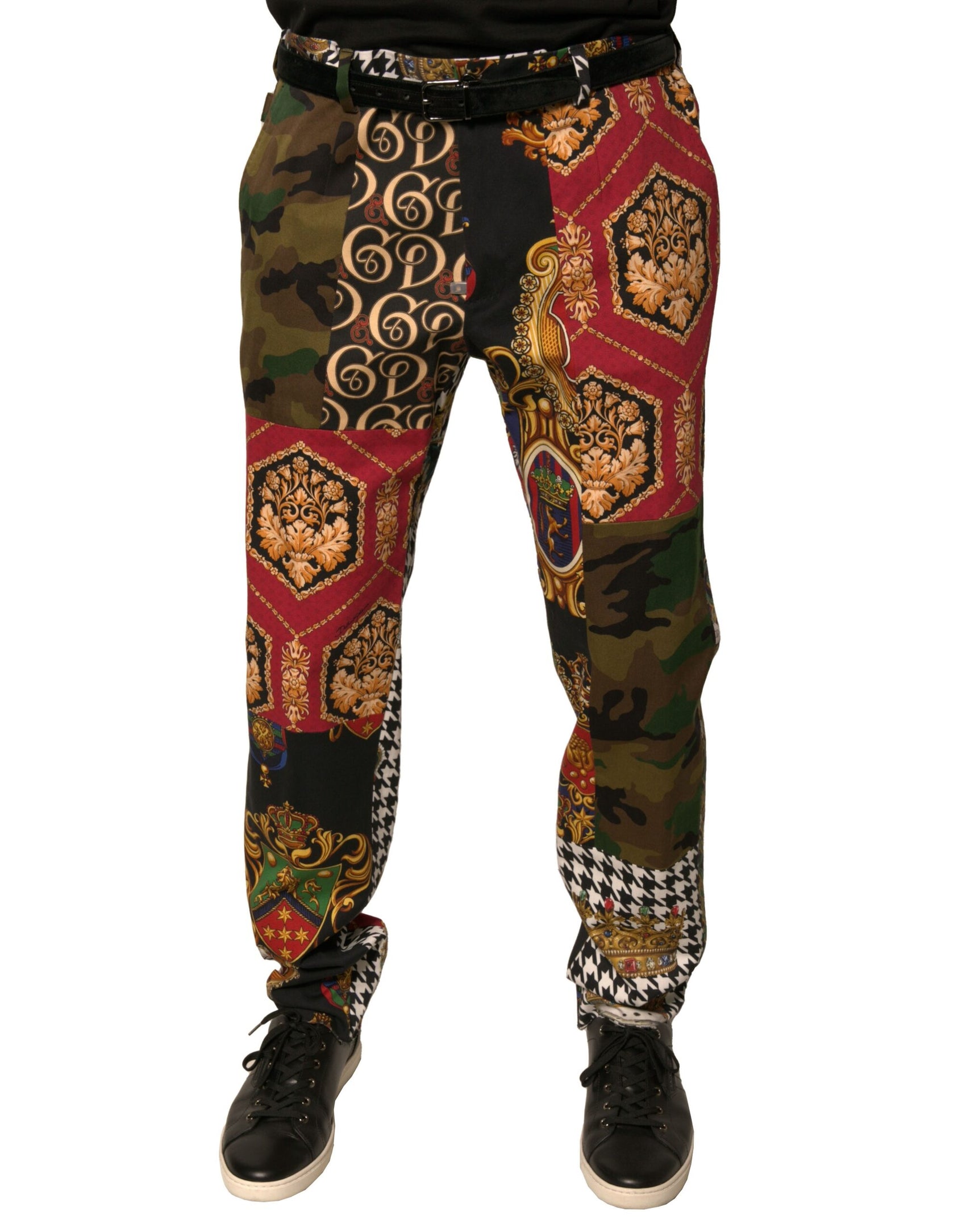 Mehrfarbige Patchwork-Anzughose für Herren